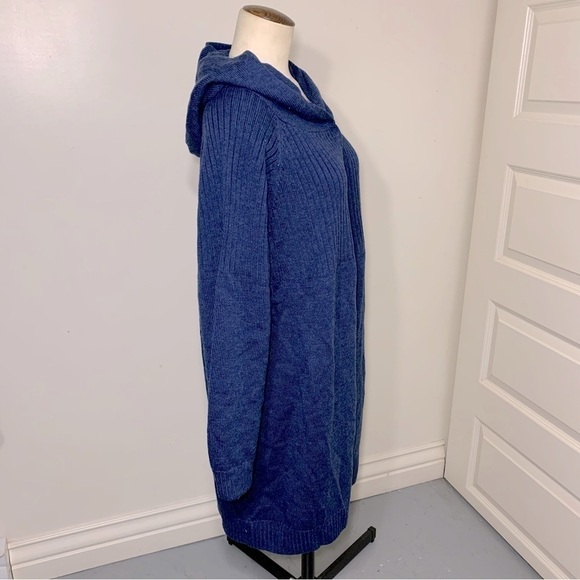 NWT Raffi Blue Hooded Cardigan Sweater Extra Fine Merino Wool Relax Minimalist S - Picture 6 of 14